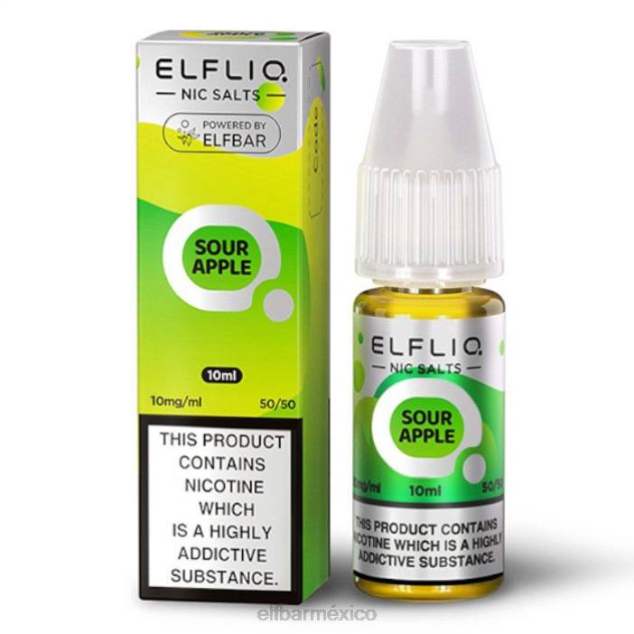 ELF BAR Mejores Sabores Sales de elfliq nic - manzana ácida - 10ml-10 mg/ml J40L169