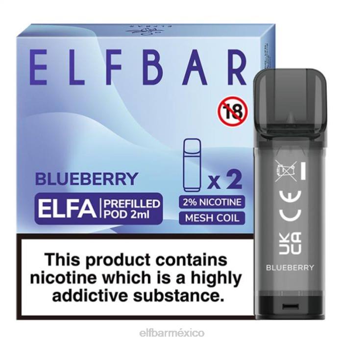 ELFBAR Mexico cápsula precargada de elfa - 2 ml - 20 mg (paquete de 2) J40L106 arándano