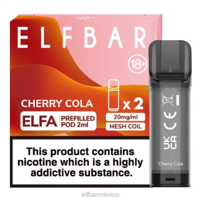 ELF BAR BC5000 Mexico cápsula precargada de elfa - 2 ml - 20 mg (paquete de 2) J40L113 cola de cereza