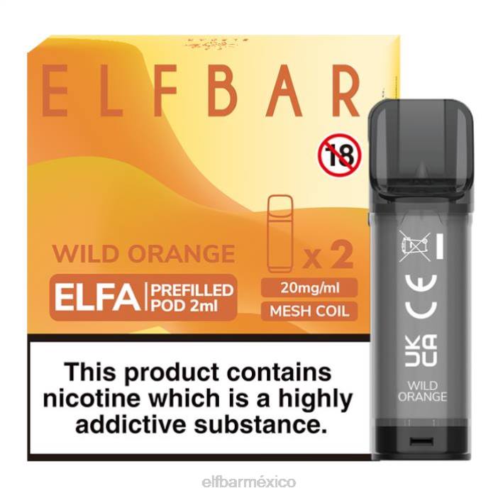 ELF BAR BC5000 Precio Mexico cápsula precargada de elfa - 2 ml - 20 mg (paquete de 2) J40L133 naranja salvaje