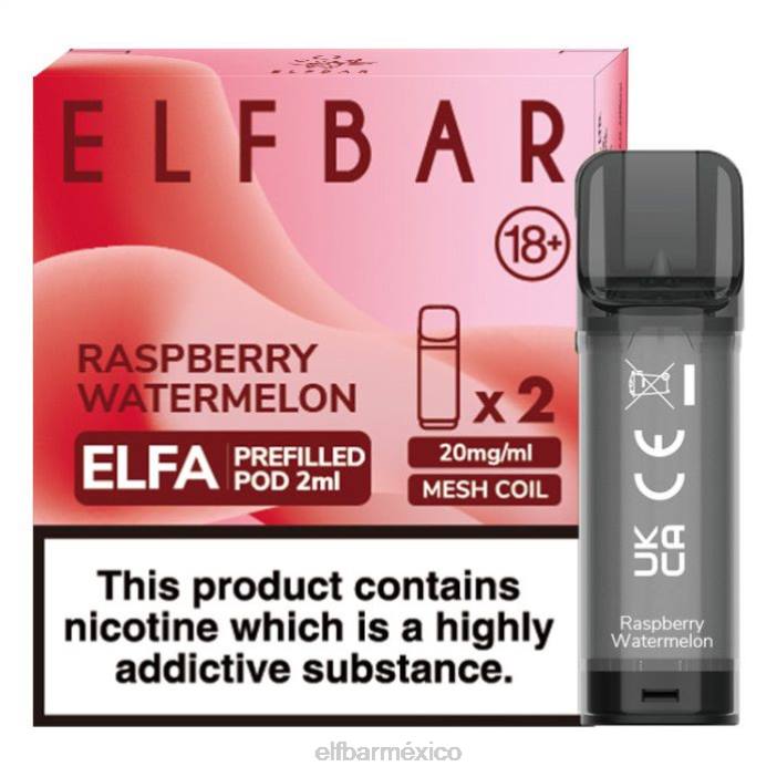 ELF BAR Bc5000 Como Funciona cápsula precargada de elfa - 2 ml - 20 mg (paquete de 2) J40L122 sandia frambuesa