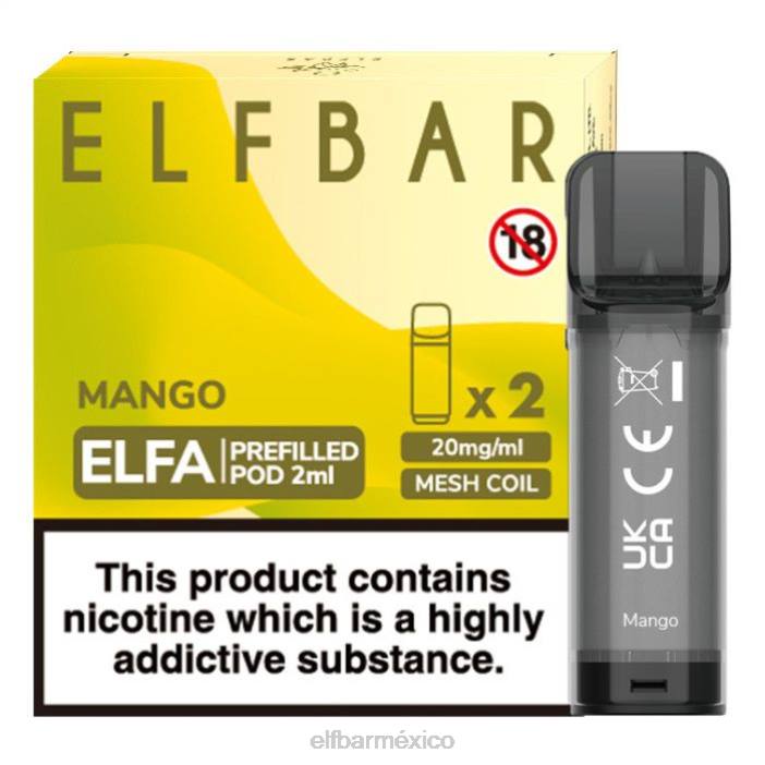 ELF BAR Mexico cápsula precargada de elfa - 2 ml - 20 mg (paquete de 2) J40L118 mango