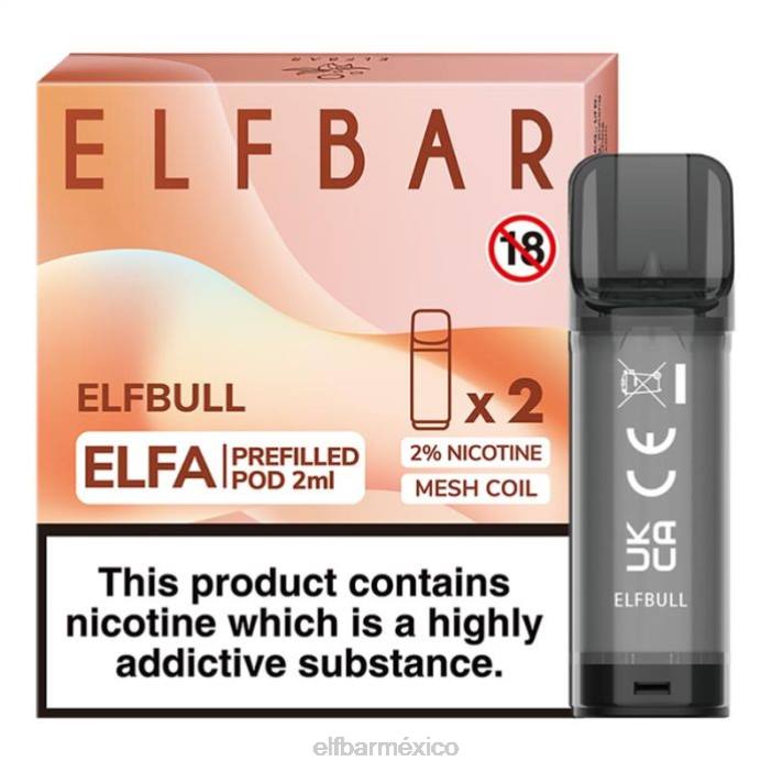 ELF BAR Sabores Mas Vendidos cápsula precargada de elfa - 2 ml - 20 mg (paquete de 2) J40L128 toro elfo