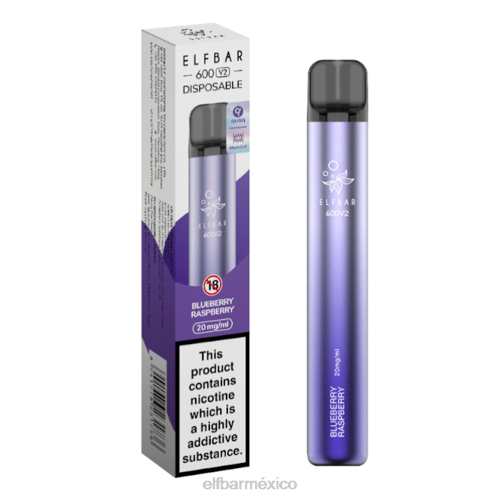 ELFBAR Mexico Vaporizador desechable 600v2 - 20 mg J40L28 hielo elfturbo