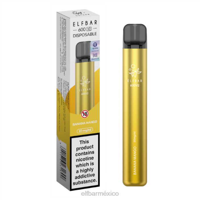 ELF BAR BC5000 Mexico Vaporizador desechable 600v2 - 20 mg J40L22 plátano mango