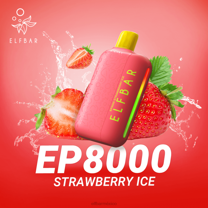 ELF BAR Mexico vape desechable nuevos soplos ep8000 J40L378 hielo de fresa