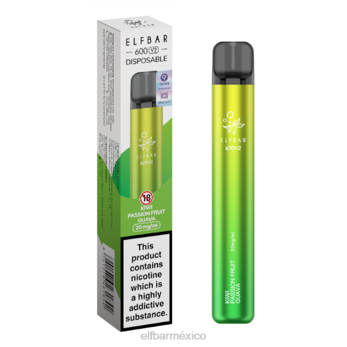 ELF BAR Sabores 10000 Vaporizador desechable 600v2 - 20 mg J40L12 kiwi maracuyá guayaba