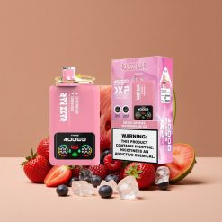 Razz Bar 40000 Puffs Vape Desechable Frutos del Bosque_Sandía Helada Pantalla de Energía
