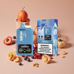 Razz Bar 40000 Puffs Vape Desechable Melocotón Hielo_Arándano Hielo con Pantalla de Potencia