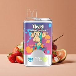 Uwin Crystal Twins 40000 Puffs Doble Sabor Fresa Kiwi Uva Hielo