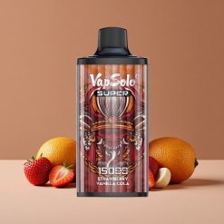 Vapsolo Super 15000 Puffs Fresa Vainilla Cola con 40ml de Líquido